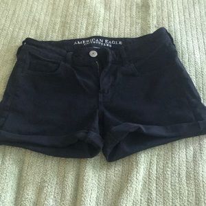 American Eagle Stretchy Black Midi Shorts